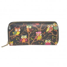 Кошелек с совами на ветках 01552916941037black черный