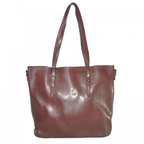 Женская сумка с пряжкой на ручке 01541578609997brown коричневая