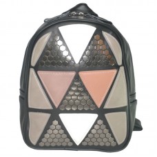 Женский рюкзак с аппликацией в треугольники 01544867268142black черный
