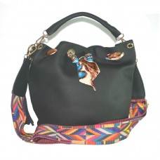 Жіноча сумка мішечок з стрічкою 01544984920087black чорна