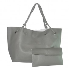 Женская сумка шоппер с клатчем 01537968677984dark-grey темно-серая