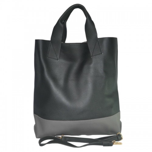 Женская сумка шоппер 01543780886781black черная с серым