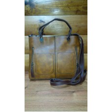 Жіноча сумка з двома кишенями 01538971049535brown коричнева