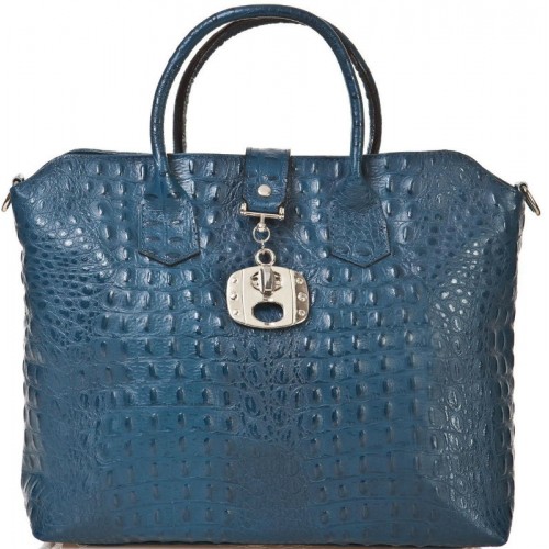 Шкіряна жіноча сумка BC127-blue синя