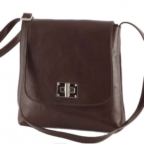 Шкіряна сумка унісекс BC219-darkbrown темно-коричнева