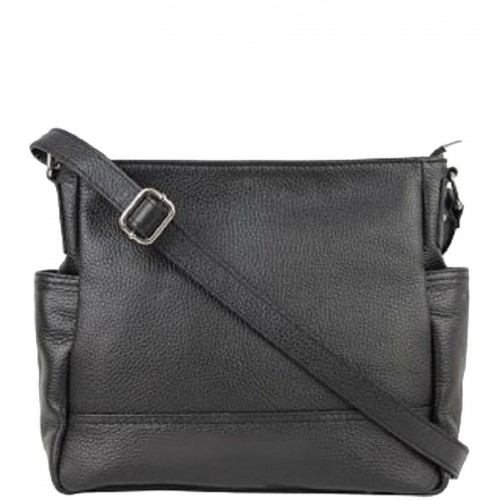 Шкіряна жіноча сумка BC318 чорна