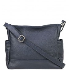 Кожаная женская сумка Bottega Carele BC318 тёмно-синяя