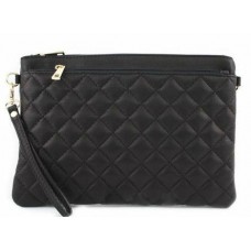 Шкіряна жіноча сумка-клатч BC503-black чорна