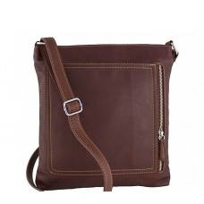 Кожаная сумка унисекс Bottega Carele BC604-brown коричневая