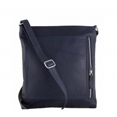 Кожаная сумка унисекс Bottega Carele BC604-darkblue тёмно-синяя