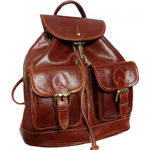 Шкіряний рюкзак BC715 коричневий