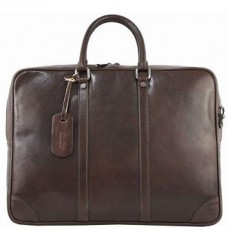 Кожаный женский портфель Bottega Carele BC805 тёмно-коричневый