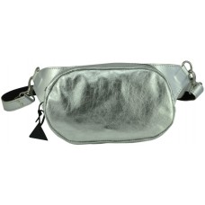 Шкіряна бананка U-04 срібляста