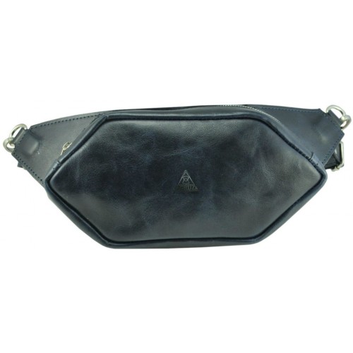 Шкіряна бананка U-07 синя