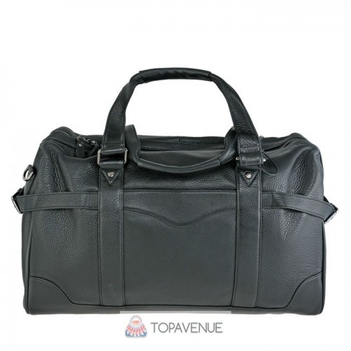 Шкіряна дорожня сумка AMO ACCESSORI AMO7832-1black чорна