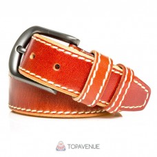 Шкіряний ремінь під джинси AMO ACCESSORI AMOA-04-40cognac коньяк