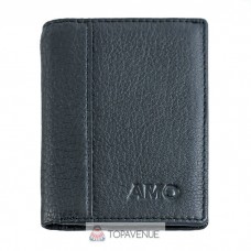 Шкіряне чоловіче портмоне AMO ACCESSORI AMO168-12black чорне