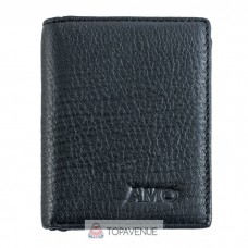 Шкіряне портмоне AMO ACCESSORI AMO168-9black чорне