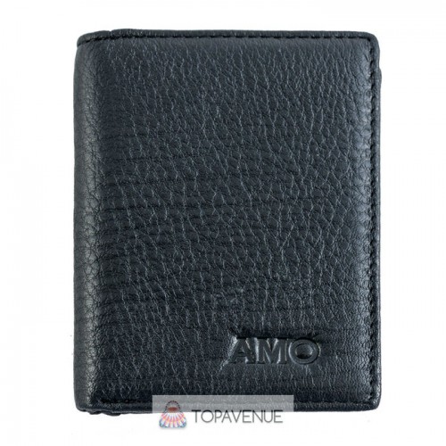 Шкіряне портмоне AMO ACCESSORI AMO168-9black чорне