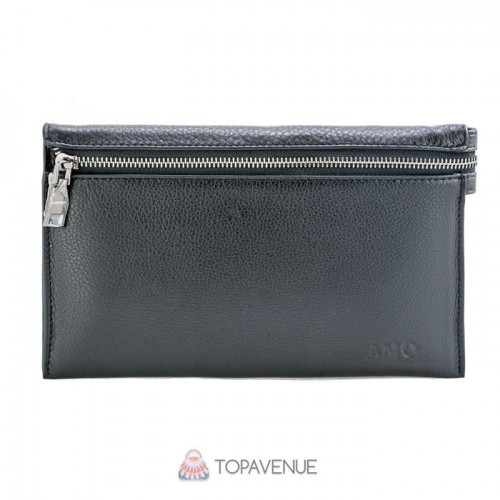 Шкіряний клатч AMO ACCESSORI AMO7935-86black чорний