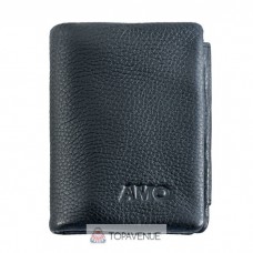 Шкіряне чоловіче портмоне AMO ACCESSORI AMO168-17black чорне