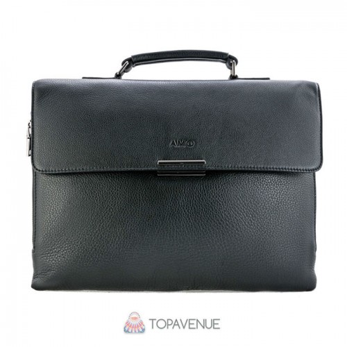 Кожаный портфель AMO ACCESSORI AMO7973-1black черный
