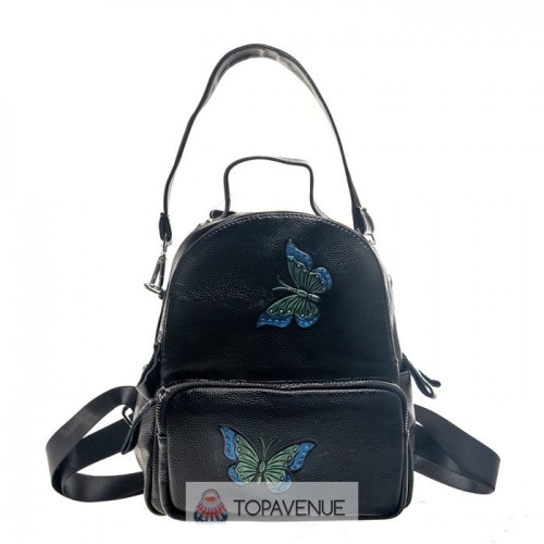 Женский кожаный рюкзак AMO ACCESSORI AMO1094black черный