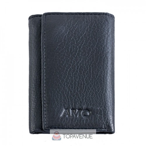 Шкіряний ключник AMO ACCESSORI AMO168-23black чорний