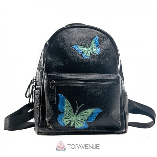 Жіночий шкіряний рюкзак AMO ACCESSORI AMO1034-1black чорний