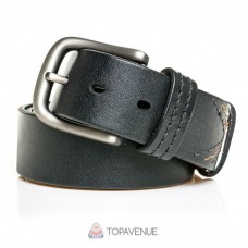 Шкіряний ремінь під джинси AMO ACCESSORI AMOA-02-40black чорний