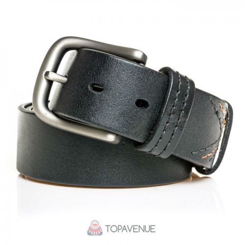 Шкіряний ремінь під джинси AMO ACCESSORI AMOA-02-40black чорний