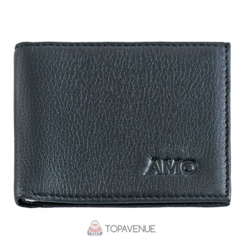 Кожаный зажим для денег AMO ACCESSORI AMO161-1black черный