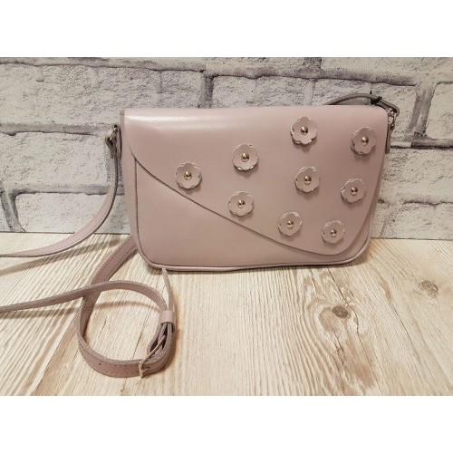 Сумка жіноча "Діа" натуральна шкіра сіро-бузкова