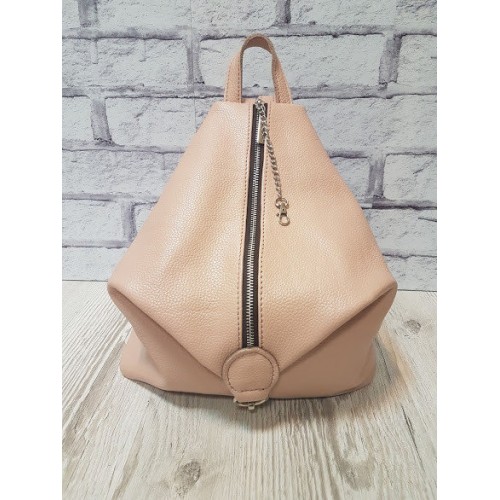 Рюкзак жіночий ANKO Паріс натуральна шкіра рожевий флотар