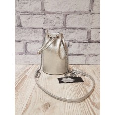 Сумка женская "Бэль" натуральная кожа серебряный флотар