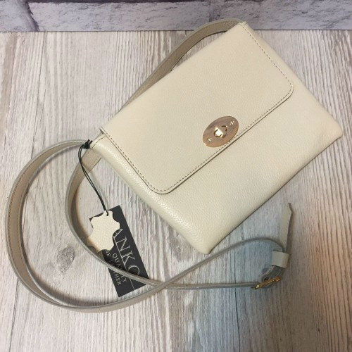 Сумка жіноча "СТРІТ" натуральна шкіра слонова кістка