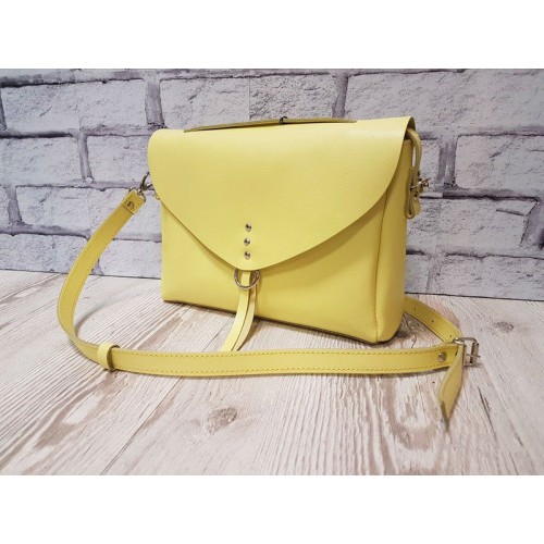 Сумка женская "Дороти" натуральная кожа желтая матовая