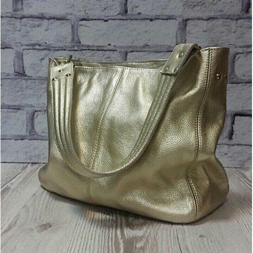 Сумка женская "Ева" натуральная кожа золотая