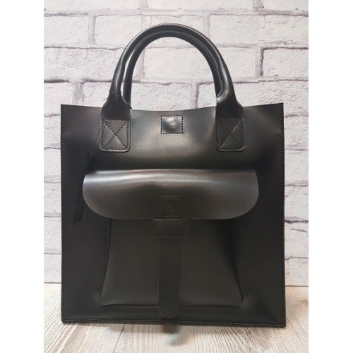 Сумка женская "ГАРДА" натуральная кожа черная матовая с красной подкладкой