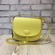 Сумка жіноча "Ріміні" натуральна шкіра жовта з плетінкою