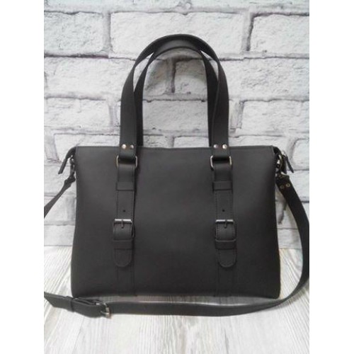 Сумка "Монако" натуральная кожа черная суперматовая