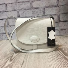 Сумка жіноча "Ріміні" натуральна шкіра біла з рептилією