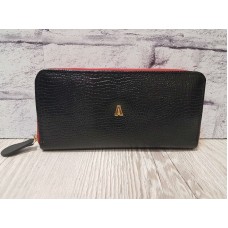 Портмоне Anko натуральная кожа черное под рептилию