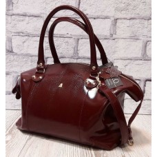 Сумка жіноча "Верона" натуральна шкіра бургунді глянець