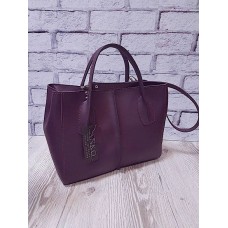 Сумка женская "ФОРТА" натуральная кожа матовый баклажан