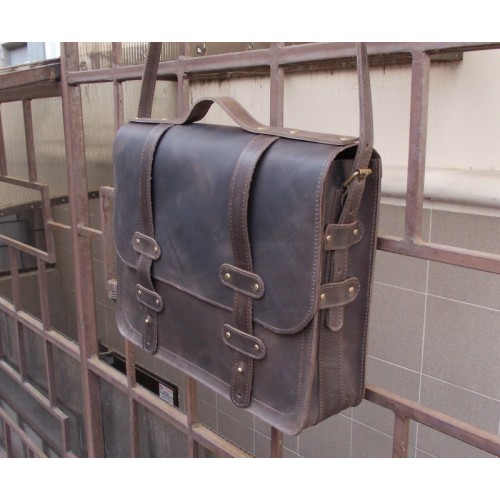 Шкіряний портфель 869051 коричневий