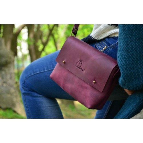 Жіночий шкіряний клатч 877066 бордо