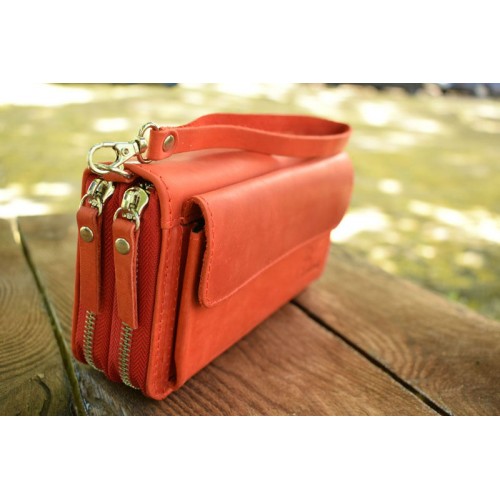 Шкіряне портмоне 128078 червоне