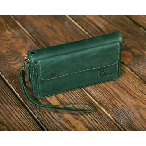 Шкіряне портмоне 131077 зелене
