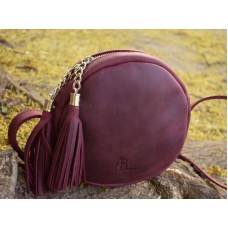 Сумка Круглая 901066 бордовая